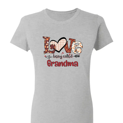 Hello Fall Love Being Called Grandma - Personalized Custom T Shirt - Gift for Grandma/Nana/Mimi, Mom, Wife, Grandparent  Ezcustomize