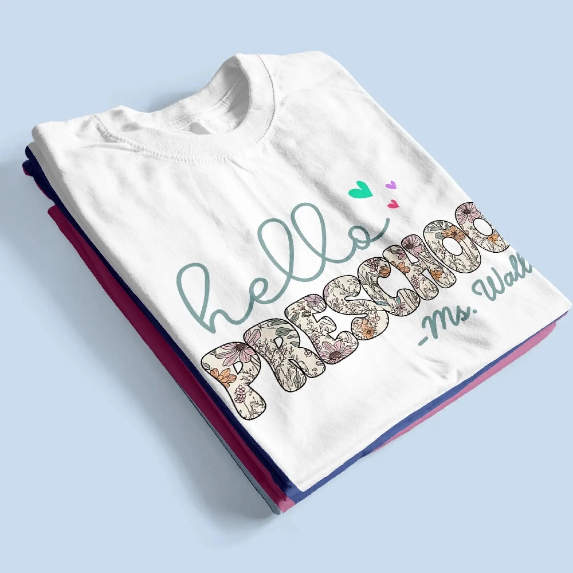 Hello Grade Teacher Shirt – Custom Back to School Floral Tee with Grade and Name, Gift for Preschool Pre-K Kindergarten Teachers  Ezcustomize