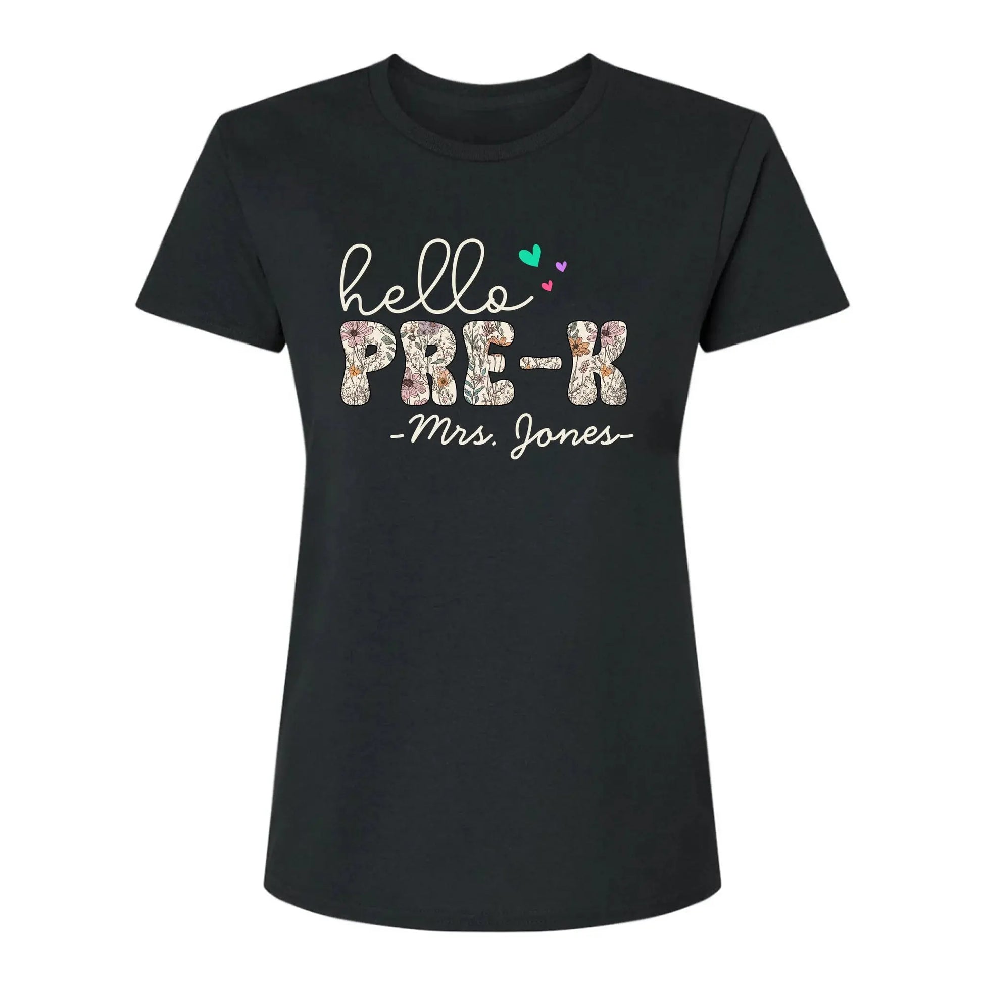 Hello Grade Teacher Shirt – Custom Back to School Floral Tee with Grade and Name, Gift for Preschool Pre-K Kindergarten Teachers  Ezcustomize