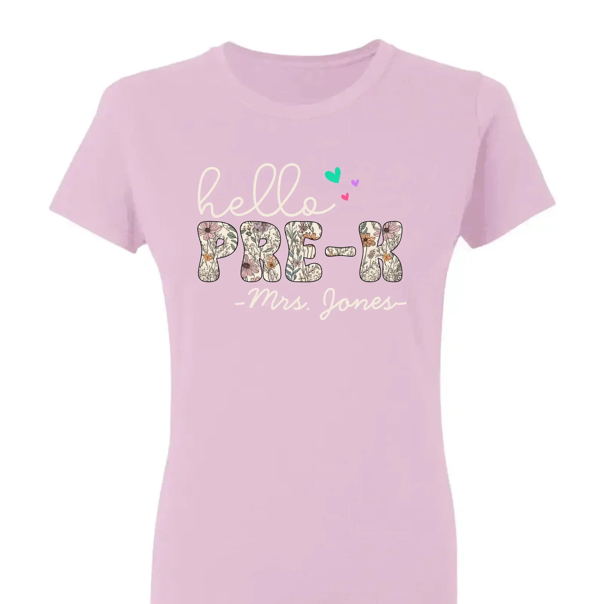 Hello Grade Teacher Shirt – Custom Back to School Floral Tee with Grade and Name, Gift for Preschool Pre-K Kindergarten Teachers  Ezcustomize