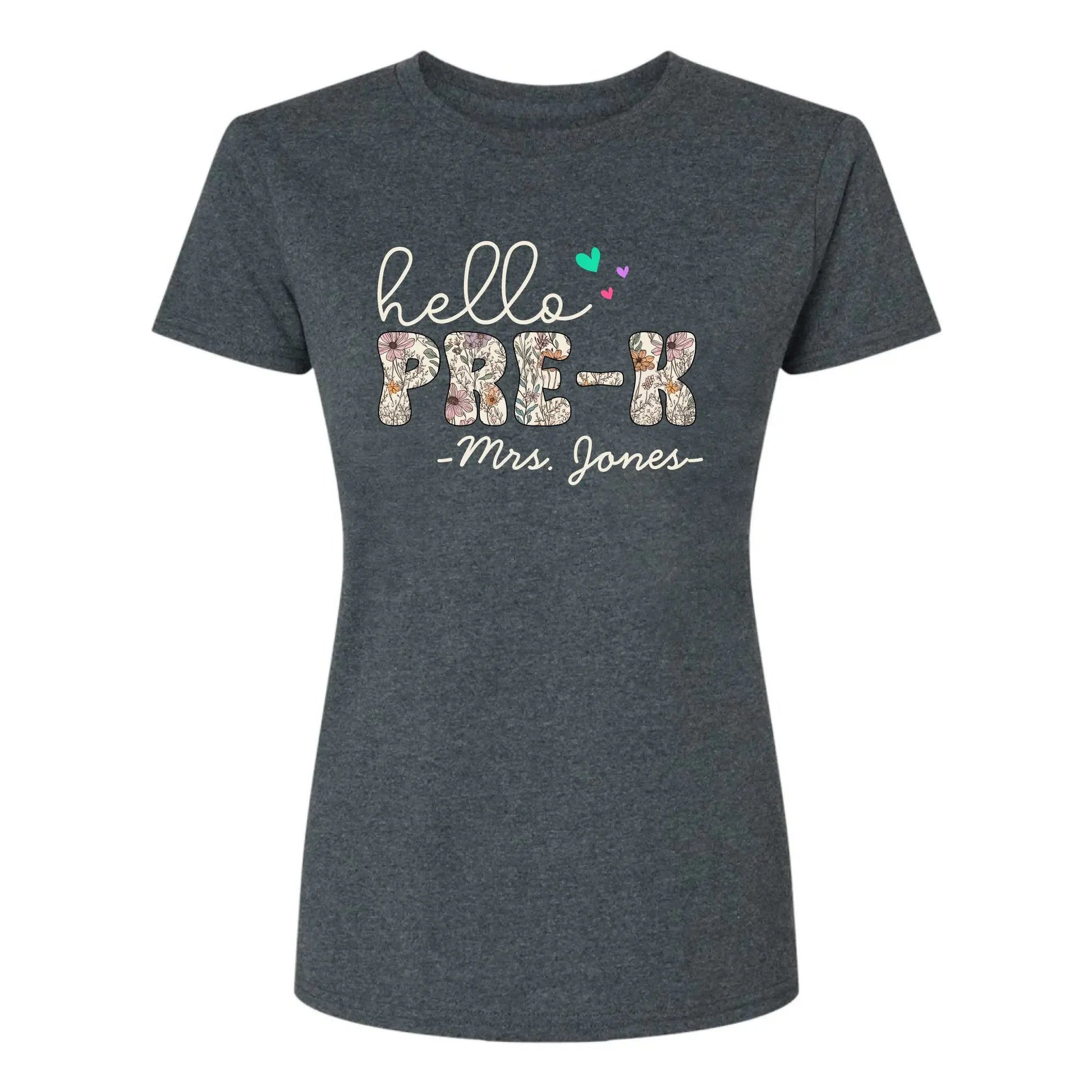 Hello Grade Teacher Shirt – Custom Back to School Floral Tee with Grade and Name, Gift for Preschool Pre-K Kindergarten Teachers  Ezcustomize