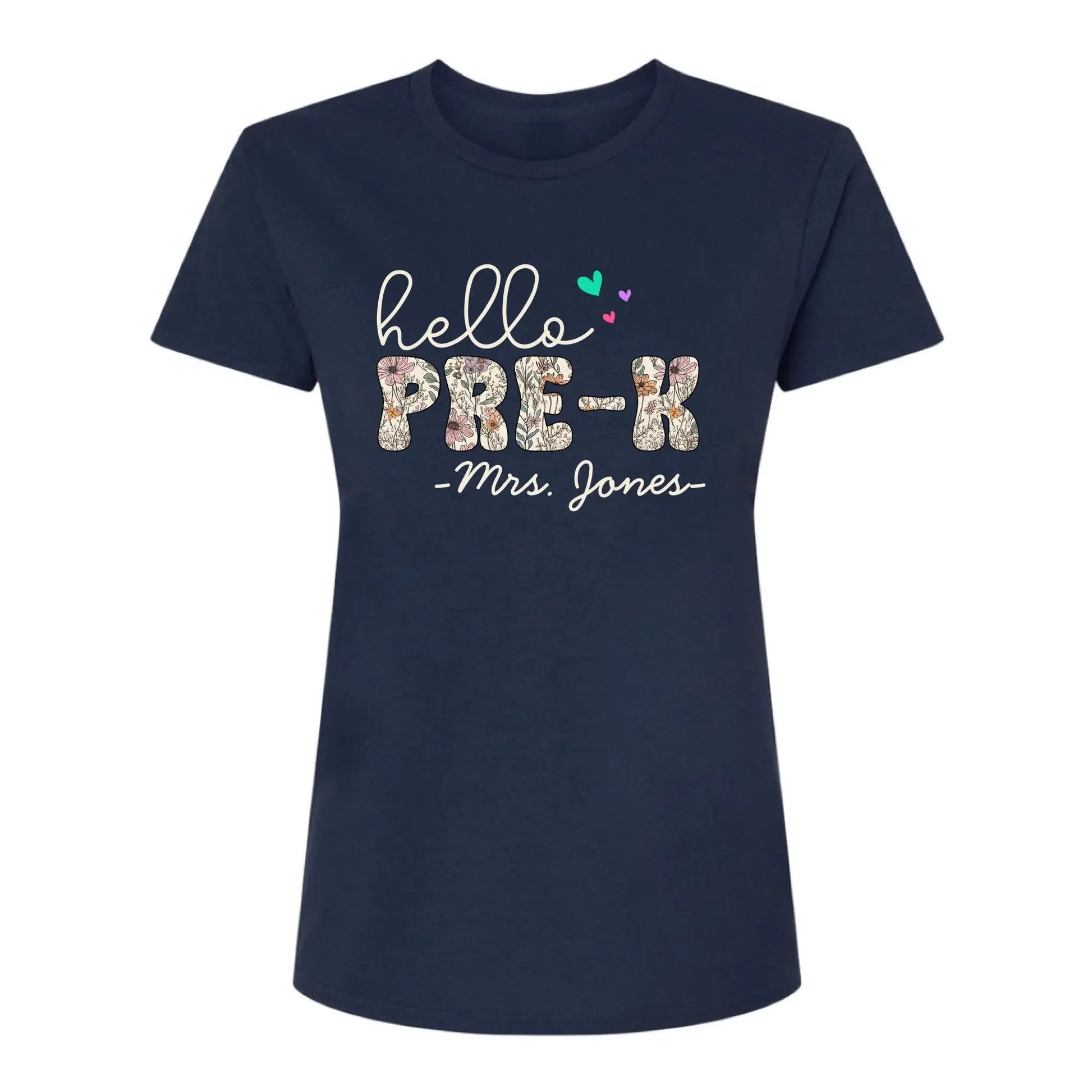 Hello Grade Teacher Shirt – Custom Back to School Floral Tee with Grade and Name, Gift for Preschool Pre-K Kindergarten Teachers  Ezcustomize