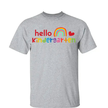 Hello Kindergarten Rainbow Shirt – Personalized Back to School T-Shirt – Cute First Day of School Gift for Kids, Girls or Boys  Ezcustomize