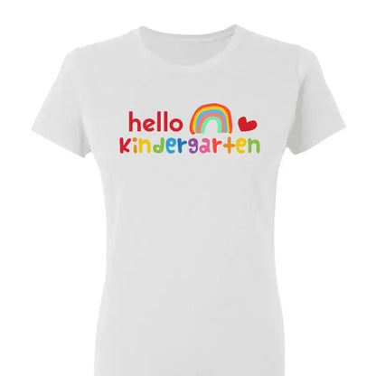 Hello Kindergarten Rainbow Shirt – Personalized Back to School T-Shirt – Cute First Day of School Gift for Kids, Girls or Boys  Ezcustomize