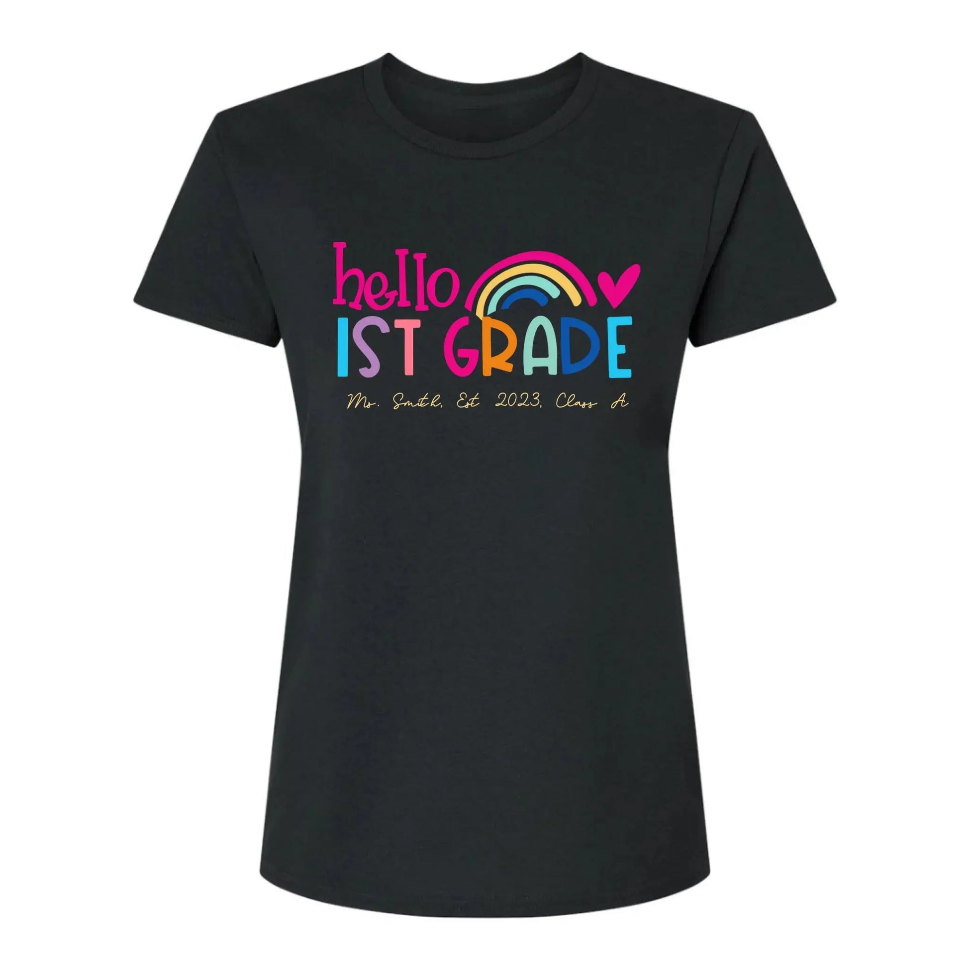 Hello Kindergarten Shirt – Personalized Rainbow T-Shirt for Teachers, Custom Back to School Gift for Pre-K, Preschool, or Kindergarten  Ezcustomize