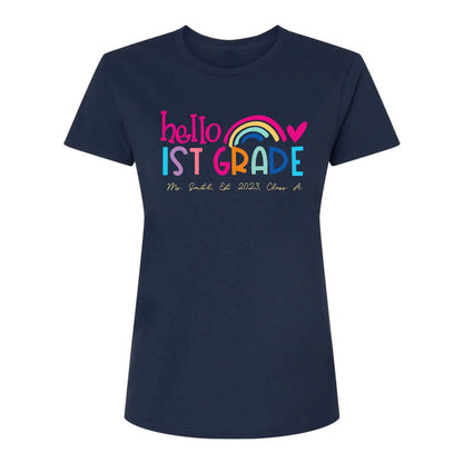 Hello Kindergarten Shirt – Personalized Rainbow T-Shirt for Teachers, Custom Back to School Gift for Pre-K, Preschool, or Kindergarten  Ezcustomize