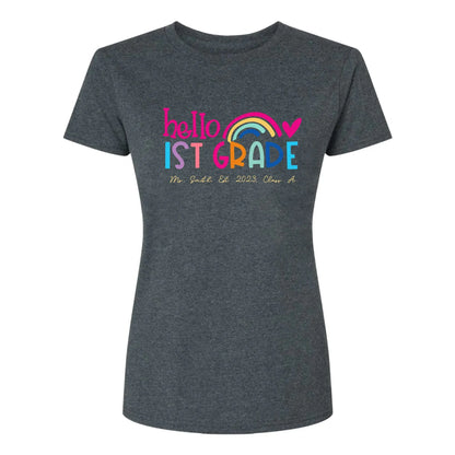 Hello Kindergarten Shirt – Personalized Rainbow T-Shirt for Teachers, Custom Back to School Gift for Pre-K, Preschool, or Kindergarten  Ezcustomize