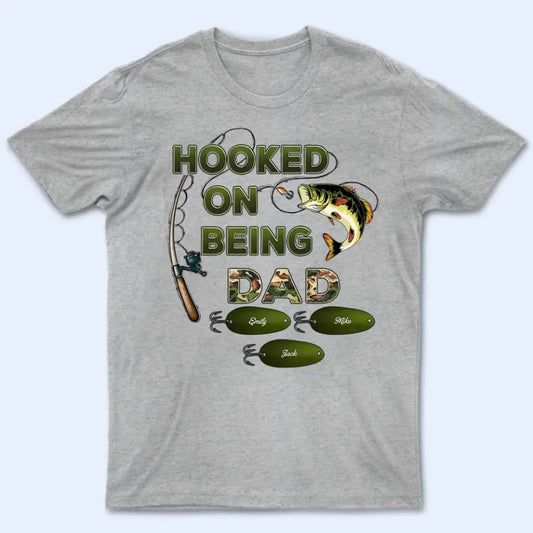 Hooked on Being Grandpa/Papa - Personalized Fishing Camouflage Shirt - Unique Father’s Day Gift  Ezcustomize
