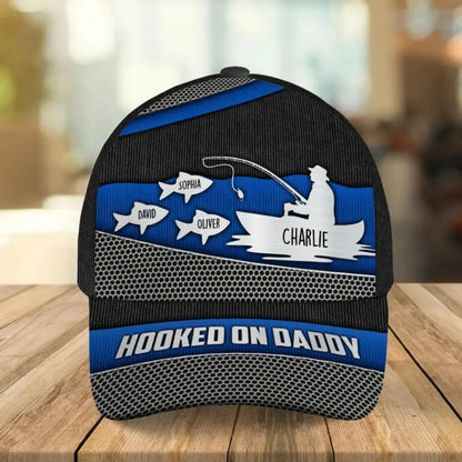 Hooked on Fishing - Personalized Classic Cap - Custom Metal Print Hat for Papa & Dad  Ezcustomize