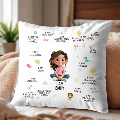 I Am Confident, I Choose To Be Happy, Encouraging Positive Thoughts Pillow, Custom Pillow, Gift For Kids and Family  Ezcustomize