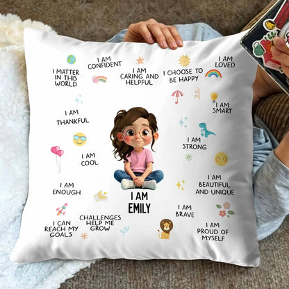 I Am Confident, I Choose To Be Happy, Encouraging Positive Thoughts Pillow, Custom Pillow, Gift For Kids and Family  Ezcustomize