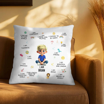 I Am Confident, I Choose To Be Happy, Encouraging Positive Thoughts Pillow, Custom Pillow, Gift For Kids and Family  Ezcustomize