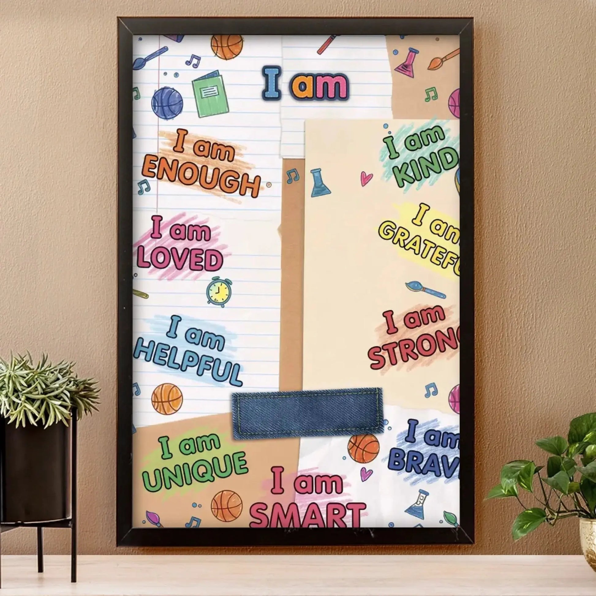 I Am Enough I Am Loved I Am Brave – Personalized Vertical Affirmation Poster Wall Art – Inspirational Birthday & Christmas Gift for Daughters and Young Girls  Ezcustomize