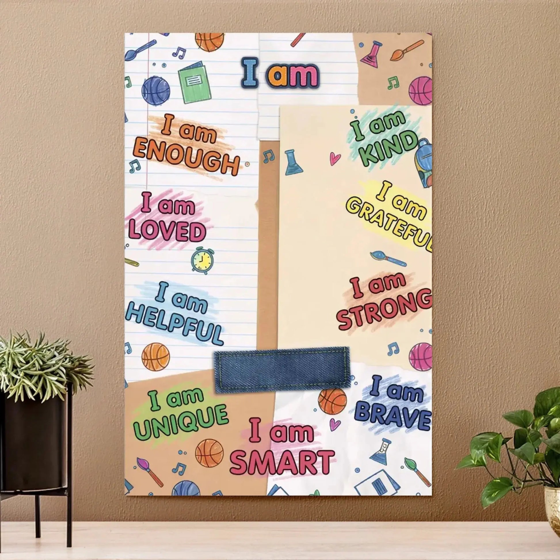 I Am Enough I Am Loved I Am Brave – Personalized Vertical Affirmation Poster Wall Art – Inspirational Birthday & Christmas Gift for Daughters and Young Girls  Ezcustomize