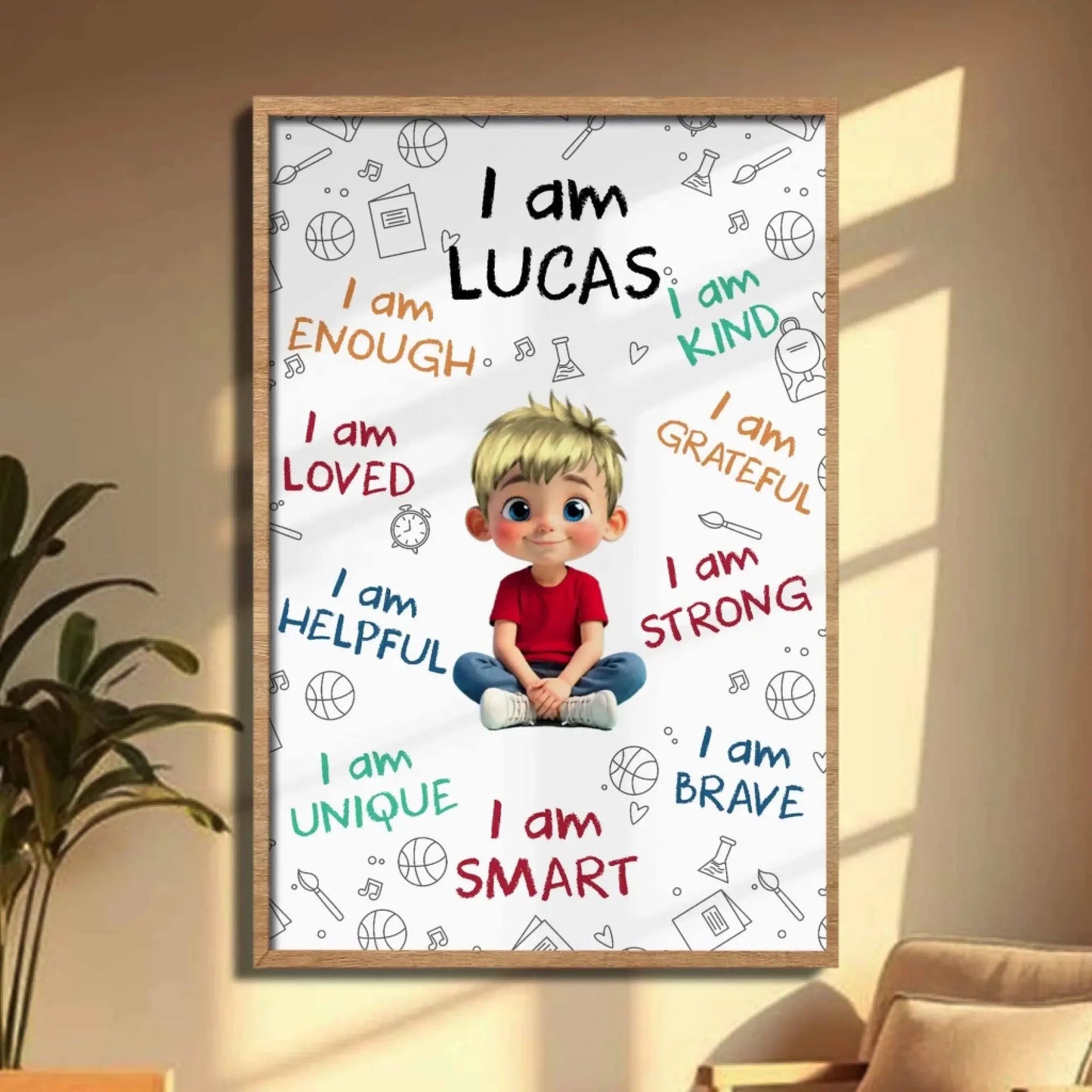 I Am Enough, Loved, Helpful, Unique, Smart - Personal Vertical Poster/Canvas - Gift For Son or Daughters  Ezcustomize