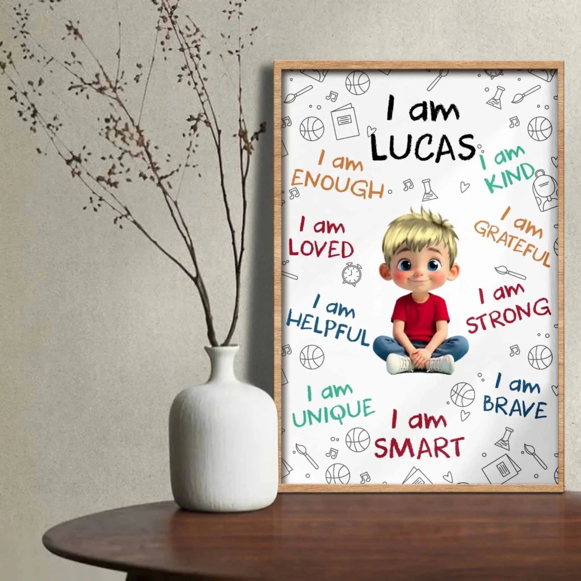 I Am Enough, Loved, Helpful, Unique, Smart - Personal Vertical Poster/Canvas - Gift For Son or Daughters  Ezcustomize