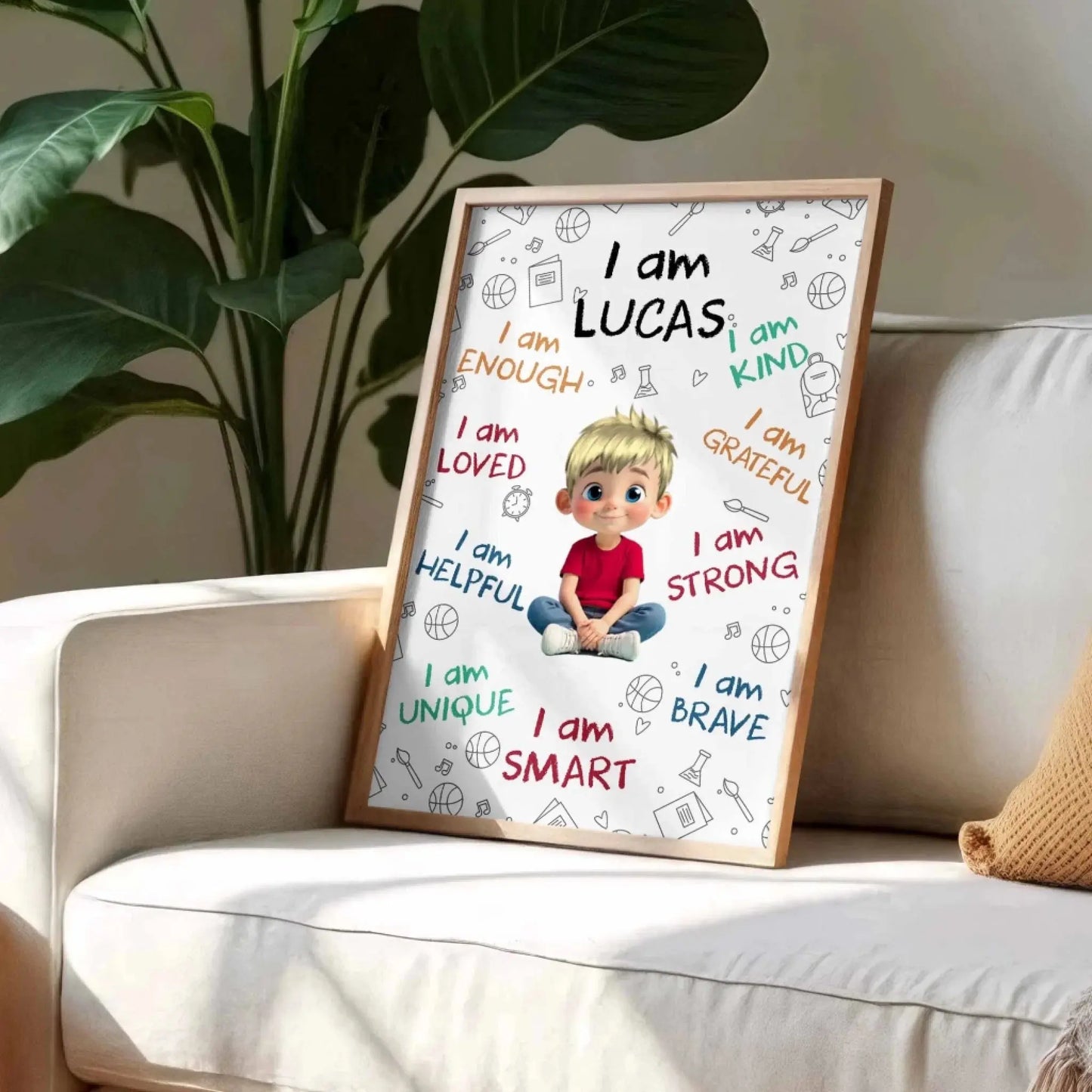 I Am Enough, Loved, Helpful, Unique, Smart - Personal Vertical Poster/Canvas - Gift For Son or Daughters  Ezcustomize