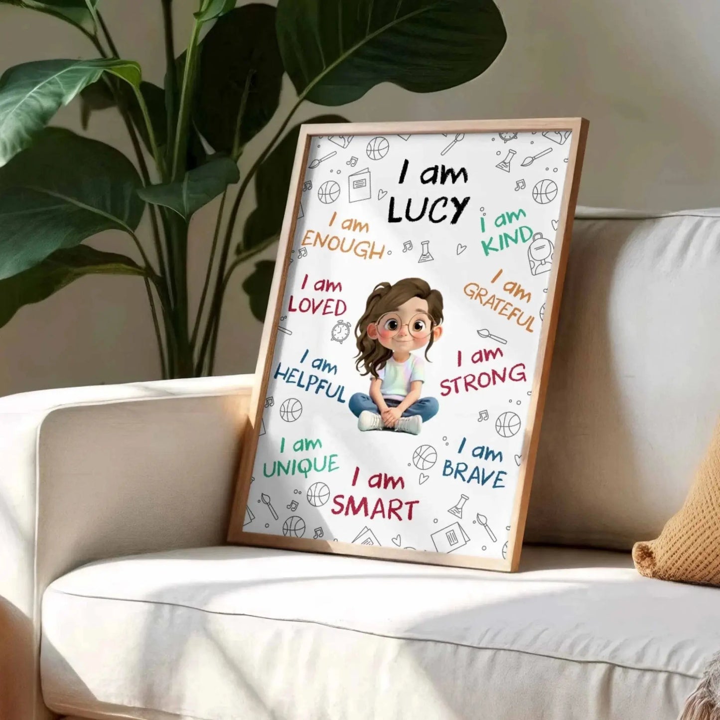 I Am Enough, Loved, Helpful, Unique, Smart - Personal Vertical Poster/Canvas - Gift For Son or Daughters  Ezcustomize