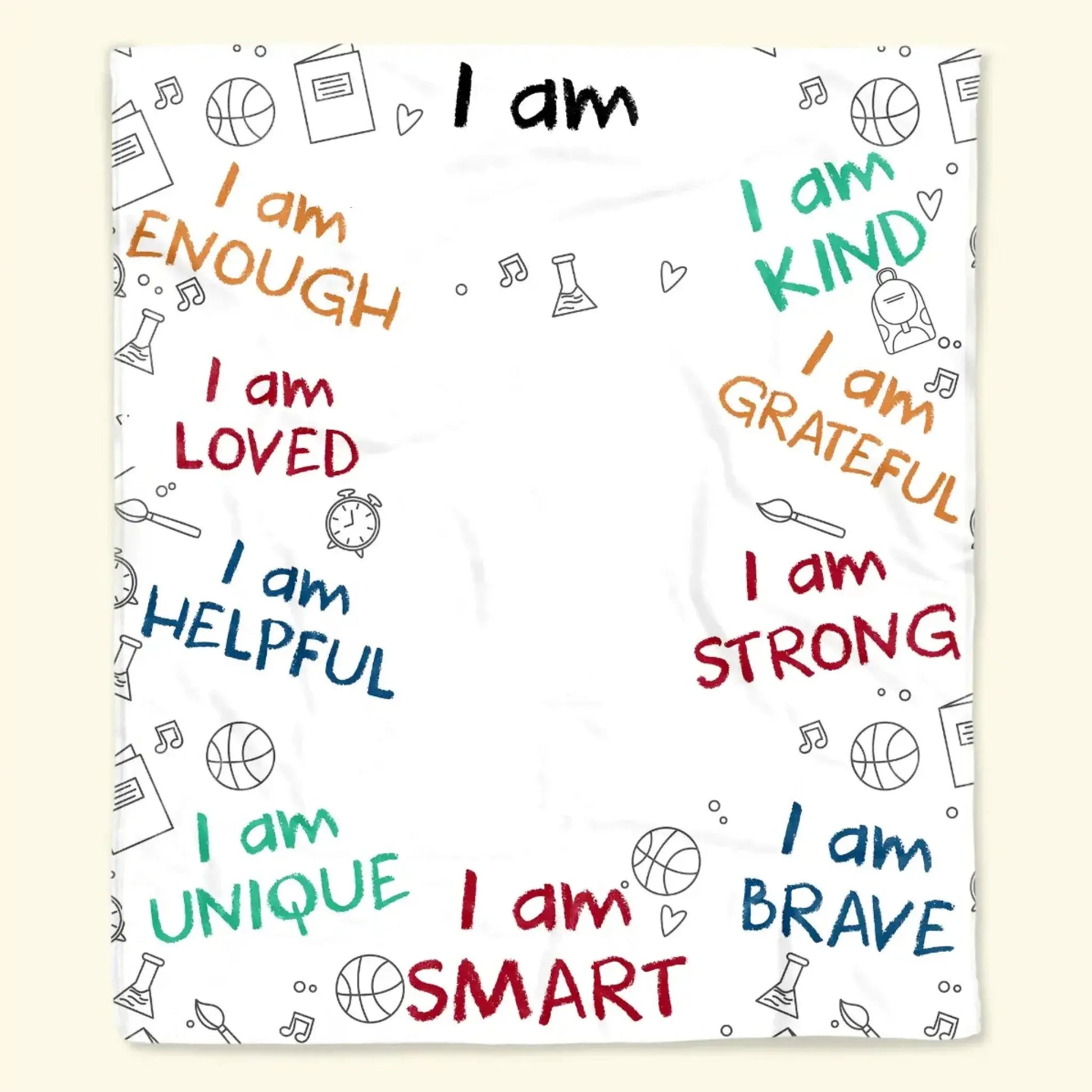 I Am Enough, Loved, Unique, Brave Kid - Personalized Custom Blanket - Gift For Grandson, Granddaughter, Son, Daughter  Ezcustomize