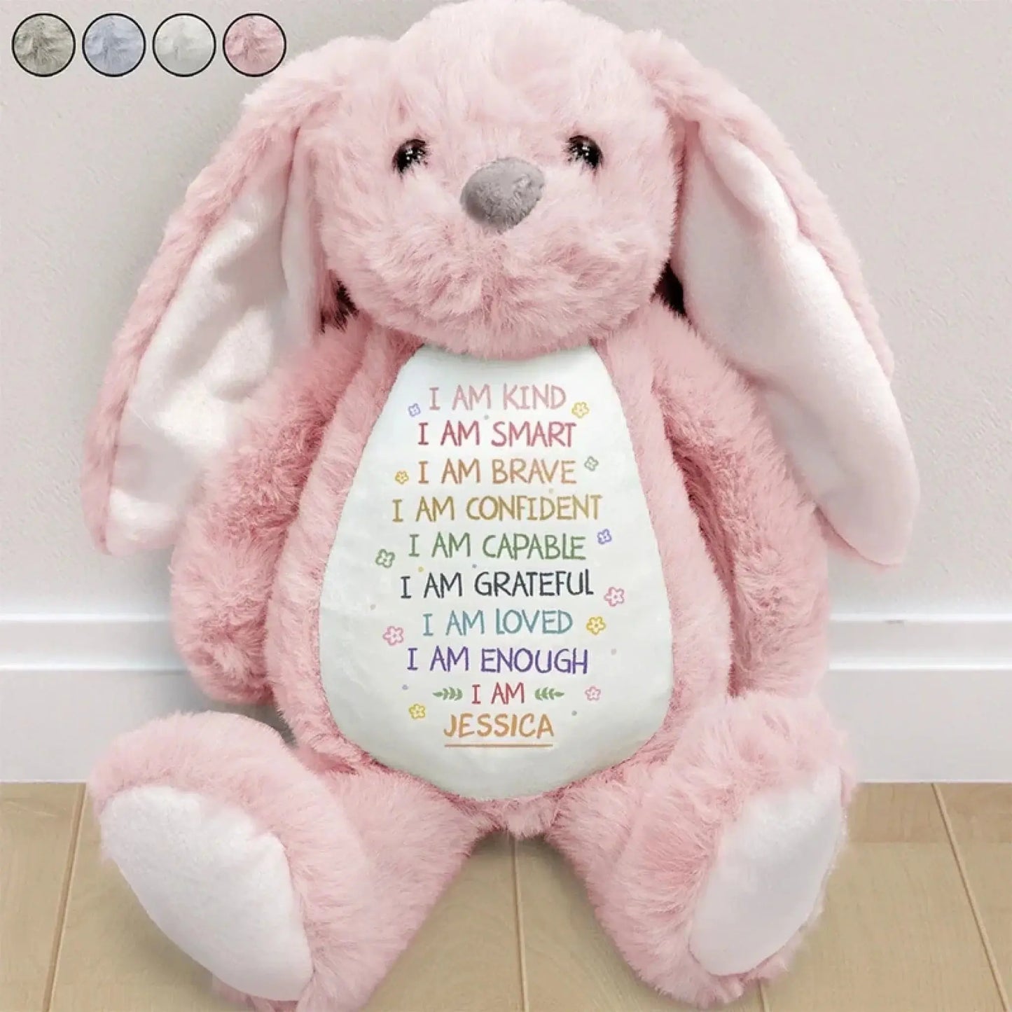 I Am Kind I Am Smart Affirmation – Personalized Soft Toy Bunny Plush – Gift for Kids  Ezcustomize