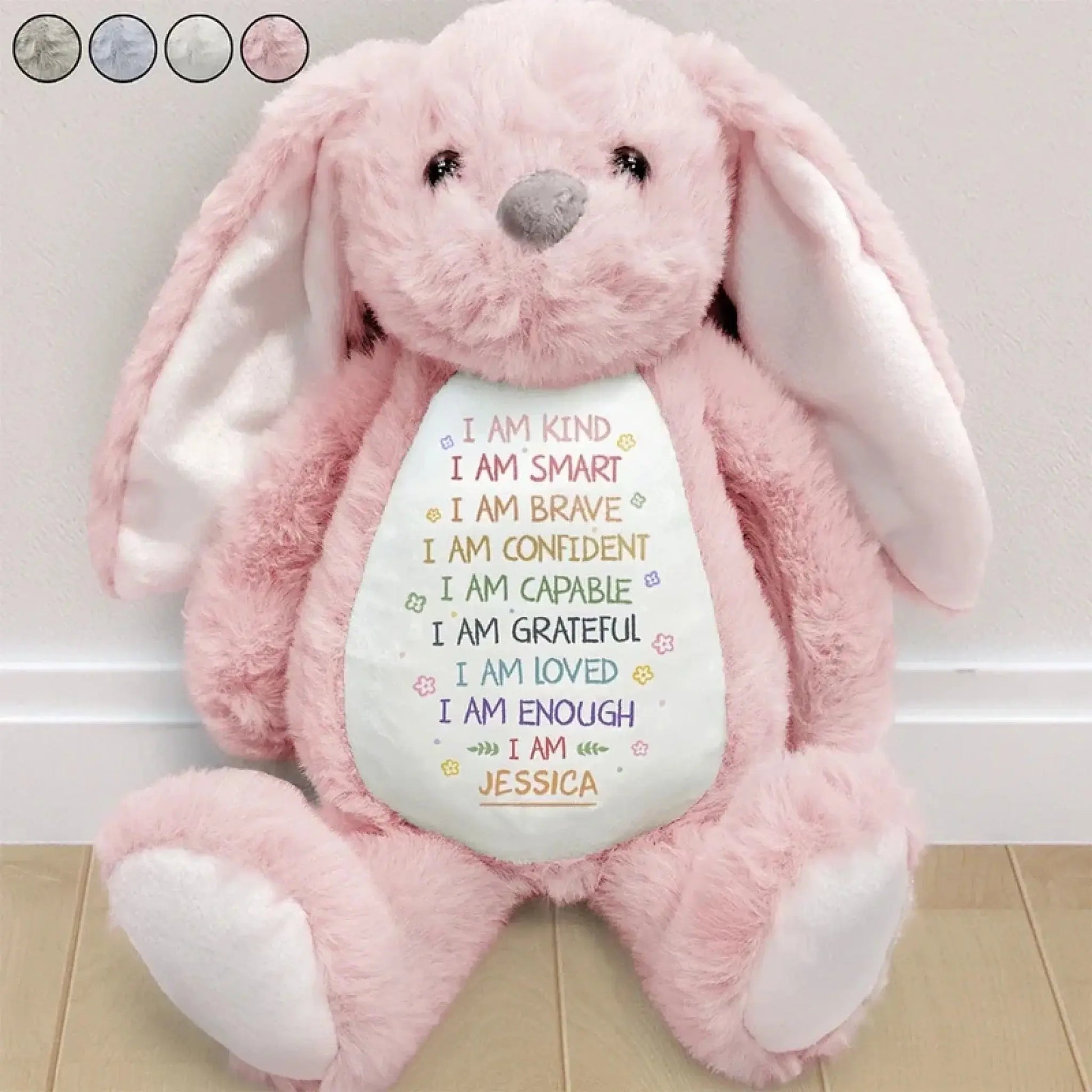 I Am Kind I Am Smart Affirmation – Personalized Soft Toy Bunny Plush – Gift for Kids  Ezcustomize