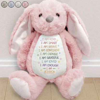 I Am Kind I Am Smart Affirmation – Personalized Soft Toy Bunny Plush – Gift for Kids  Ezcustomize