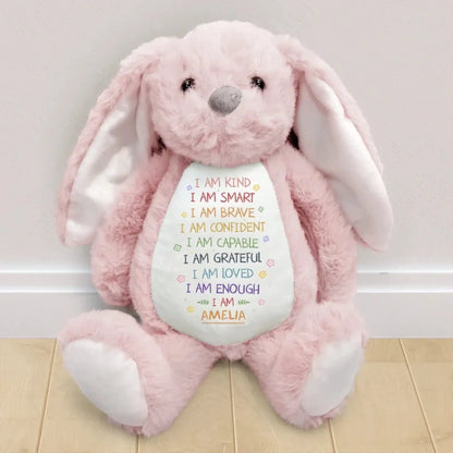 I Am Kind I Am Smart Affirmation – Personalized Soft Toy Bunny Plush – Gift for Kids  Ezcustomize