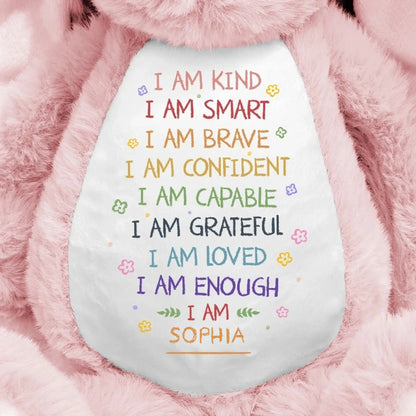 I Am Kind I Am Smart Affirmation – Personalized Soft Toy Bunny Plush – Gift for Kids  Ezcustomize
