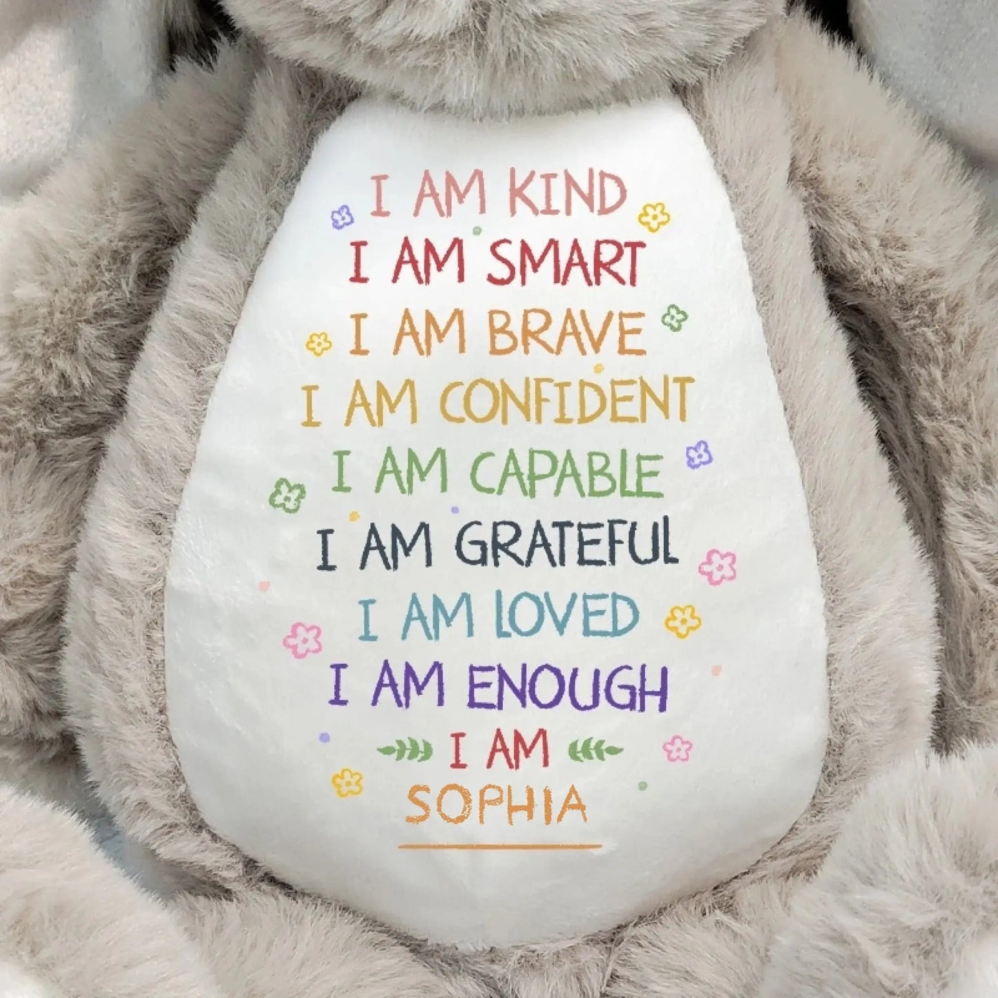 I Am Kind I Am Smart Affirmation – Personalized Soft Toy Bunny Plush – Gift for Kids  Ezcustomize