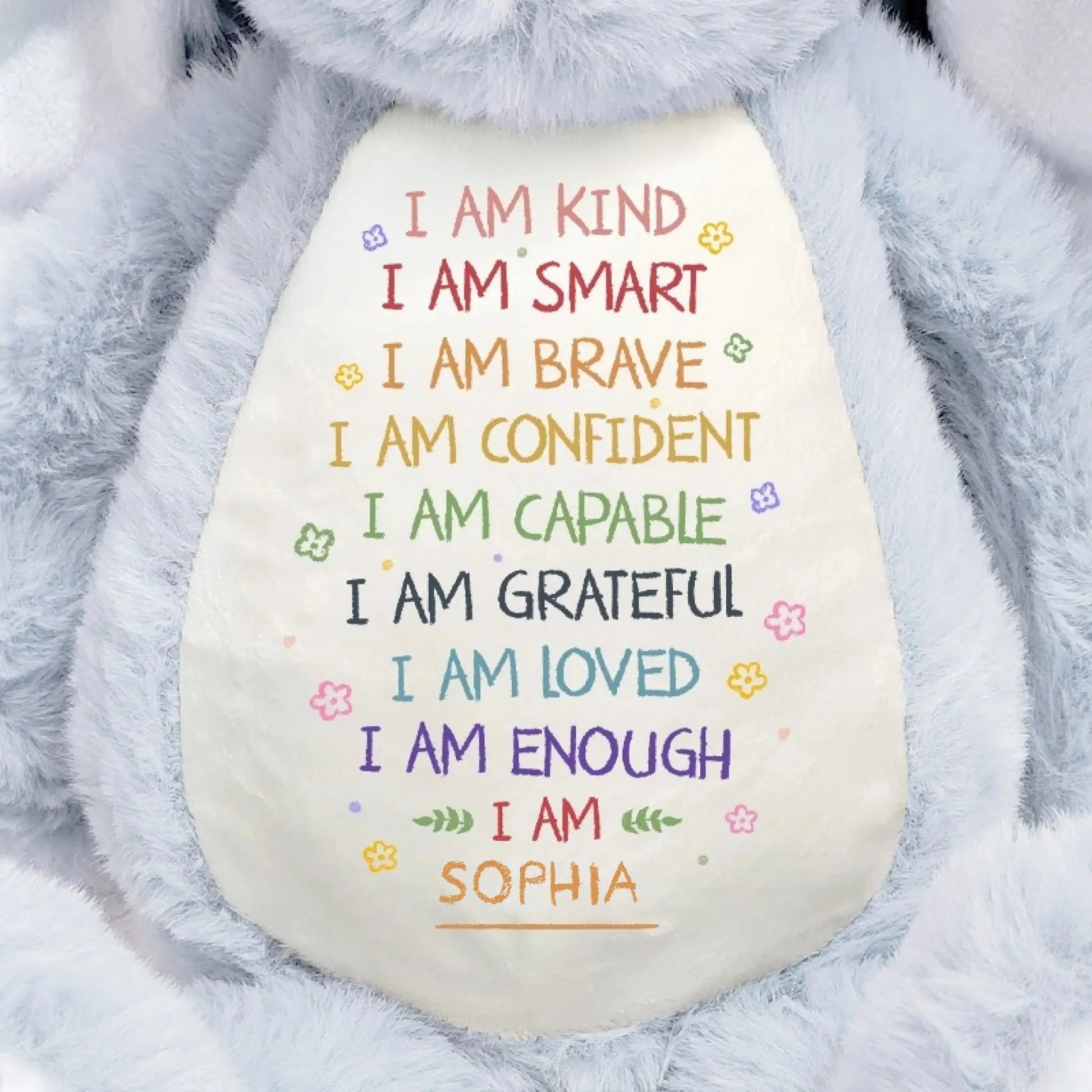 I Am Kind I Am Smart Affirmation – Personalized Soft Toy Bunny Plush – Gift for Kids  Ezcustomize
