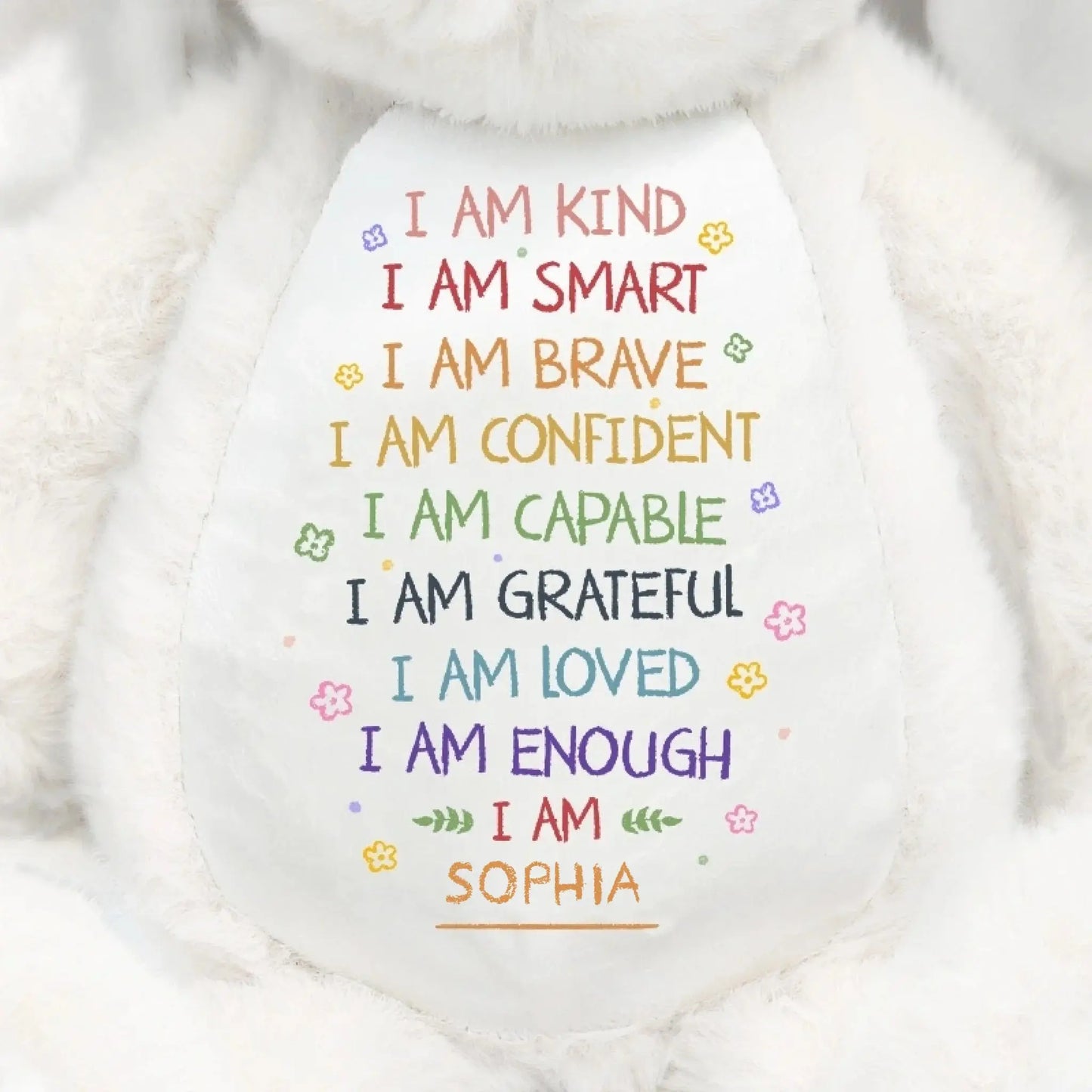 I Am Kind I Am Smart Affirmation – Personalized Soft Toy Bunny Plush – Gift for Kids  Ezcustomize