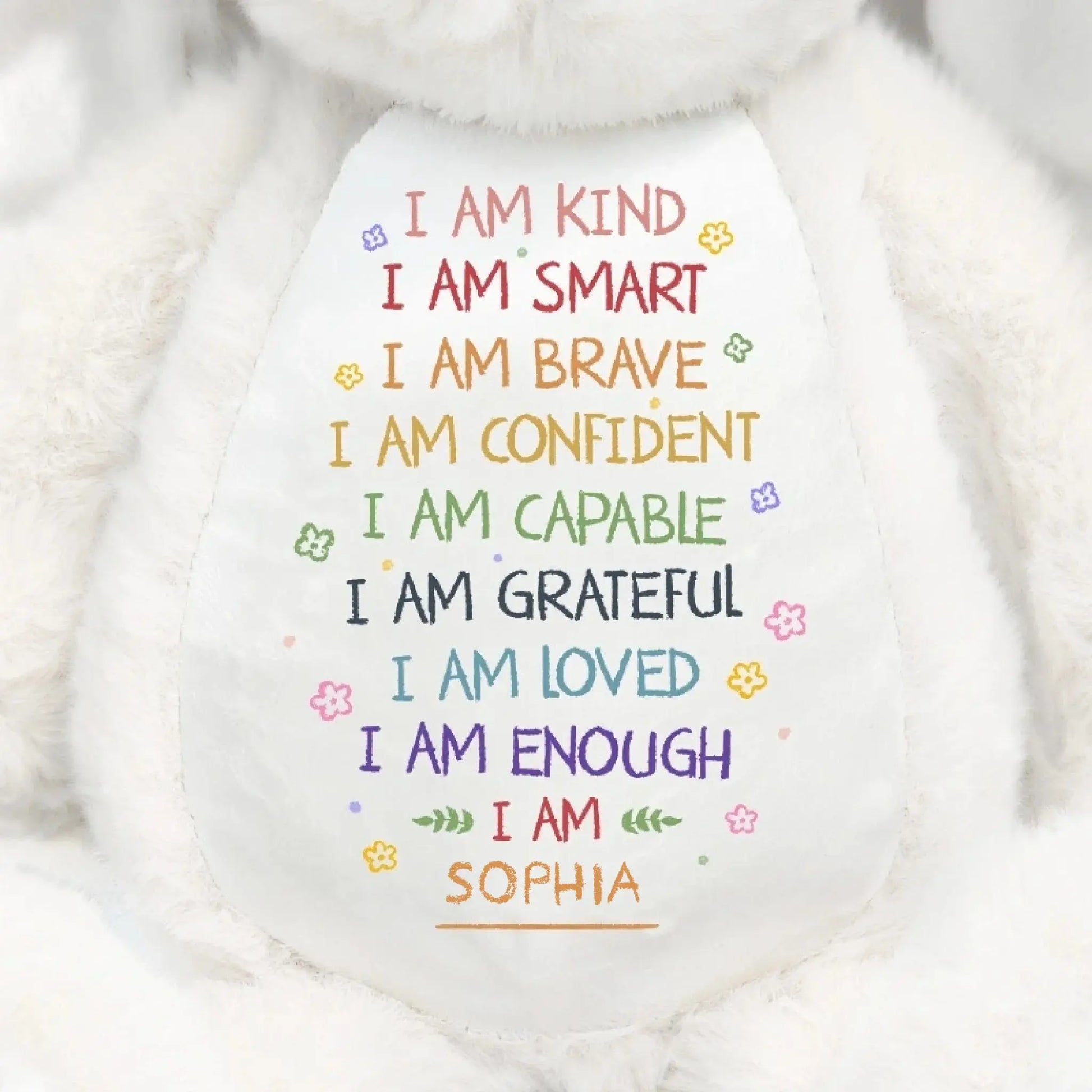 I Am Kind I Am Smart Affirmation – Personalized Soft Toy Bunny Plush – Gift for Kids  Ezcustomize