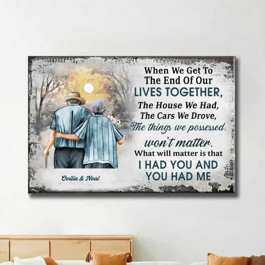 "I Had You and You Had Me" Sunset Art – Personalized Poster/Canvas – Romantic Wall Art Gift for Couples  Ezcustomize
