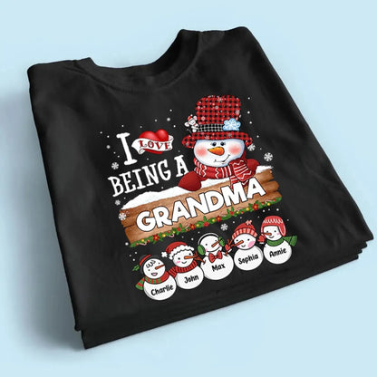 I Love Being A Grandma - Family Personalized Custom Unisex T-shirt, Hoodie, Sweatshirt - Christmas Gift For Mom, Grandma, Grandpa  Ezcustomize