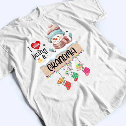 I Love Being A Grandma Shirt – Personalized Christmas Sweatshirt with Stockings and Kids’ Names – Custom Holiday Gift for Grandma or Nana  Ezcustomize