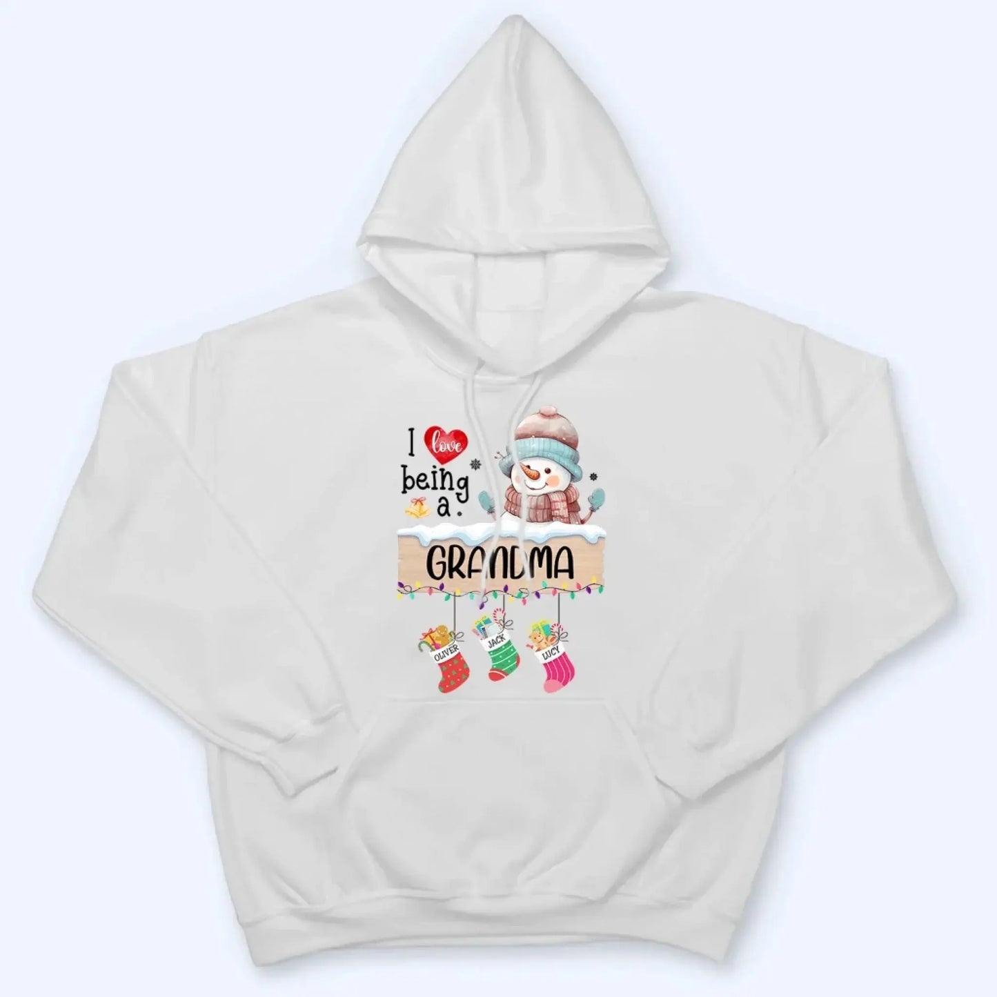 I Love Being A Grandma Shirt – Personalized Christmas Sweatshirt with Stockings and Kids’ Names – Custom Holiday Gift for Grandma or Nana  Ezcustomize
