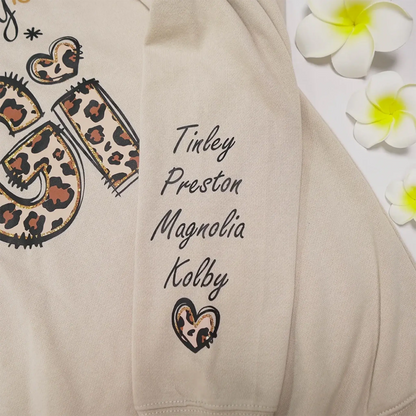 I Love Being GiGi Leopard Sweatshirt – Custom Sleeve Printed Gift for Grandma, Nana, or Gigi  Ezcustomize