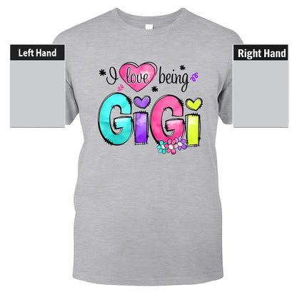 I Love Being Gigi Shirt – Personalized Custom Grandma/Nana Tee with Grandkids’ Names, Cute Gift for Gigi or Nana  Ezcustomize