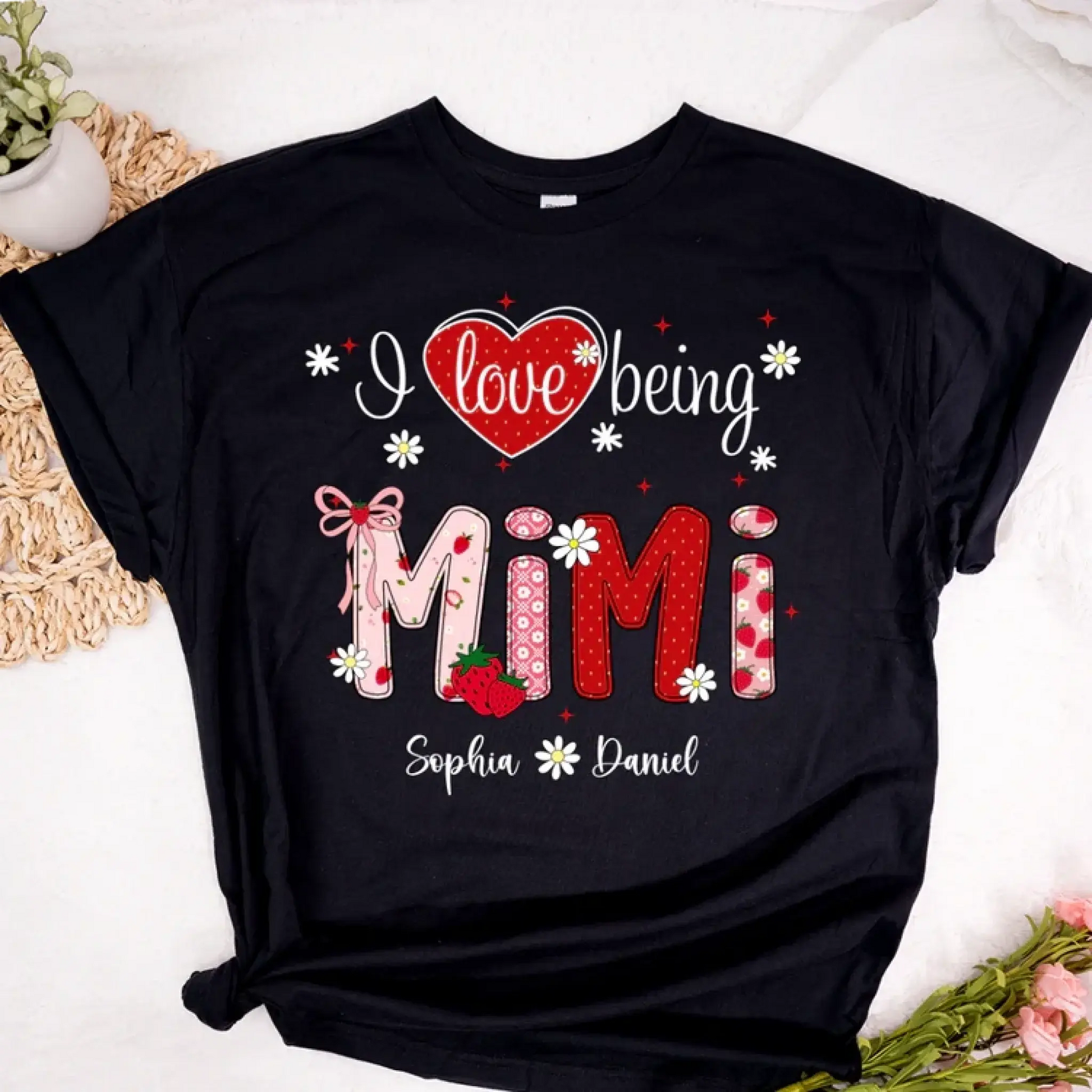 I Love Being a Grandma Shirt – Personalized Strawberry Grandma Tee with Grandkids' Names – Cute Summer Gift for Nana, Gigi, or Grandma  Ezcustomize