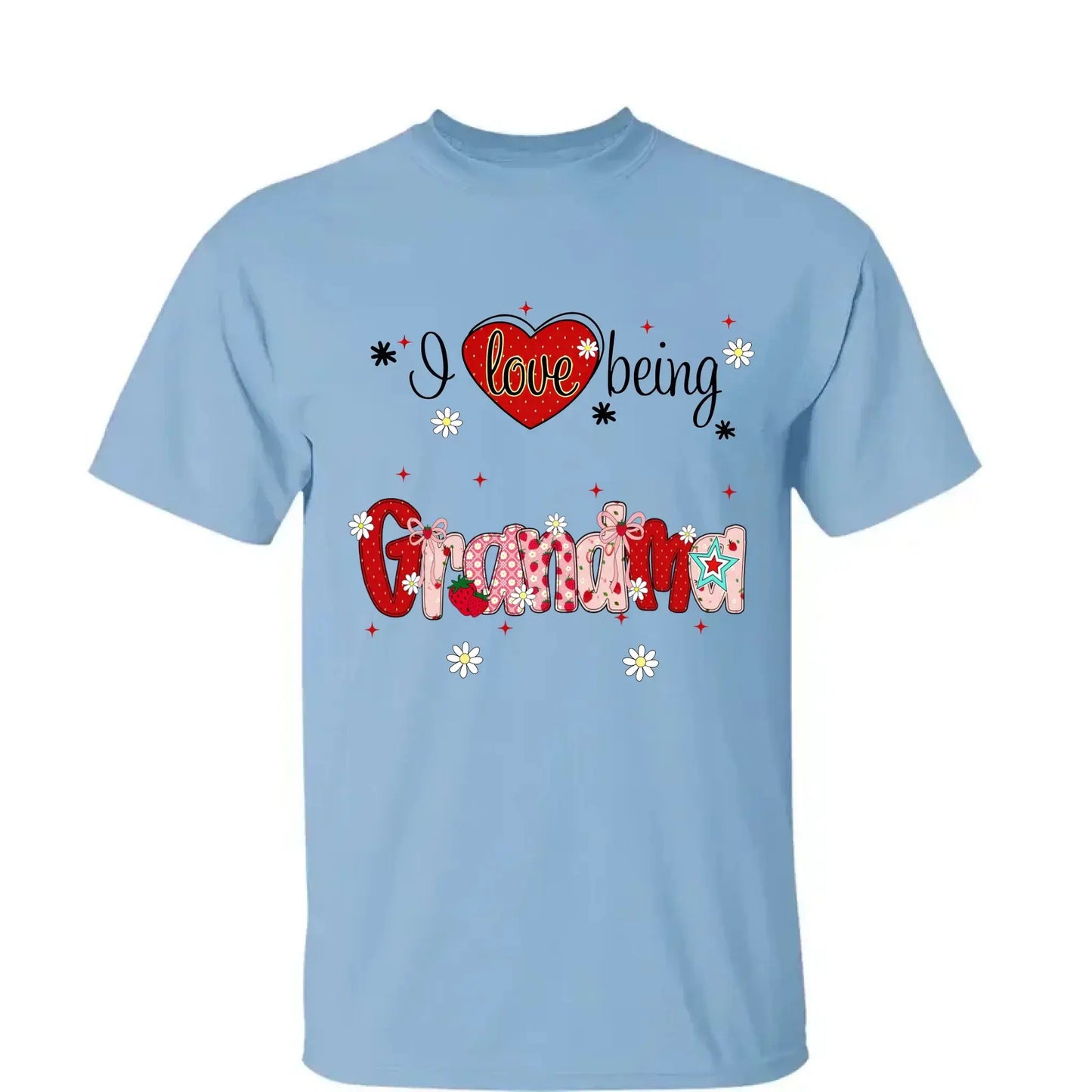 I Love Being a Grandma Shirt – Personalized Strawberry Grandma Tee with Grandkids' Names – Cute Summer Gift for Nana, Gigi, or Grandma  Ezcustomize