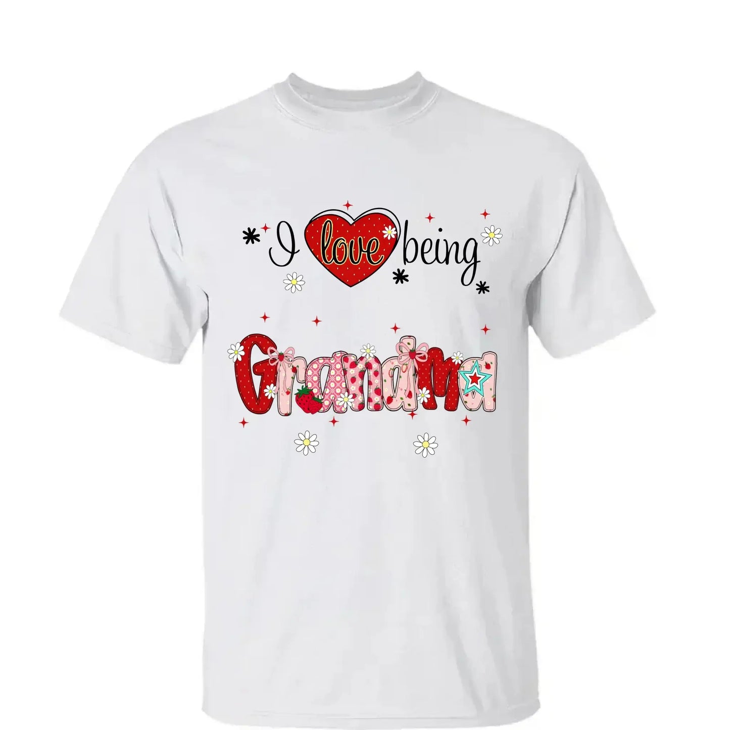 I Love Being a Grandma Shirt – Personalized Strawberry Grandma Tee with Grandkids' Names – Cute Summer Gift for Nana, Gigi, or Grandma  Ezcustomize