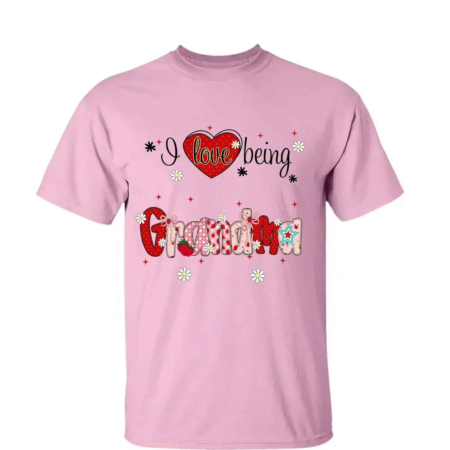 I Love Being a Grandma Shirt – Personalized Strawberry Grandma Tee with Grandkids' Names – Cute Summer Gift for Nana, Gigi, or Grandma  Ezcustomize