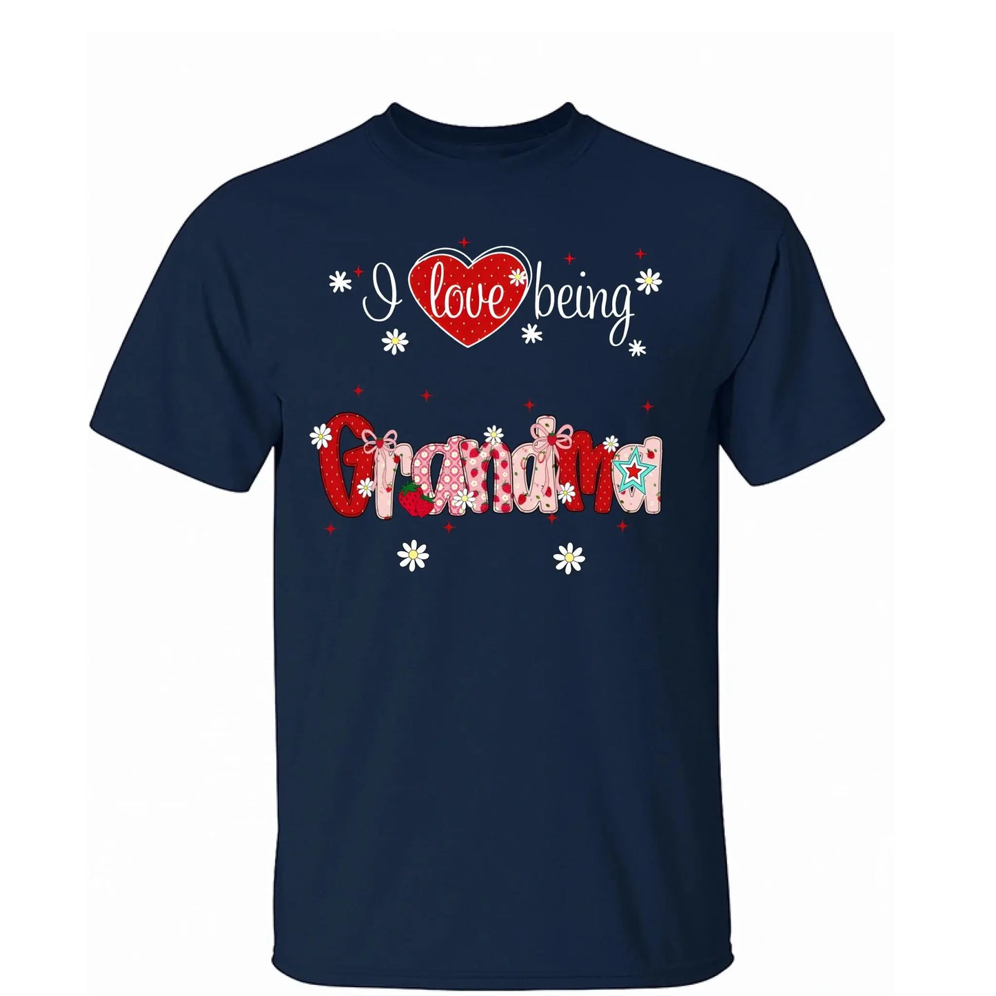 I Love Being a Grandma Shirt – Personalized Strawberry Grandma Tee with Grandkids' Names – Cute Summer Gift for Nana, Gigi, or Grandma  Ezcustomize