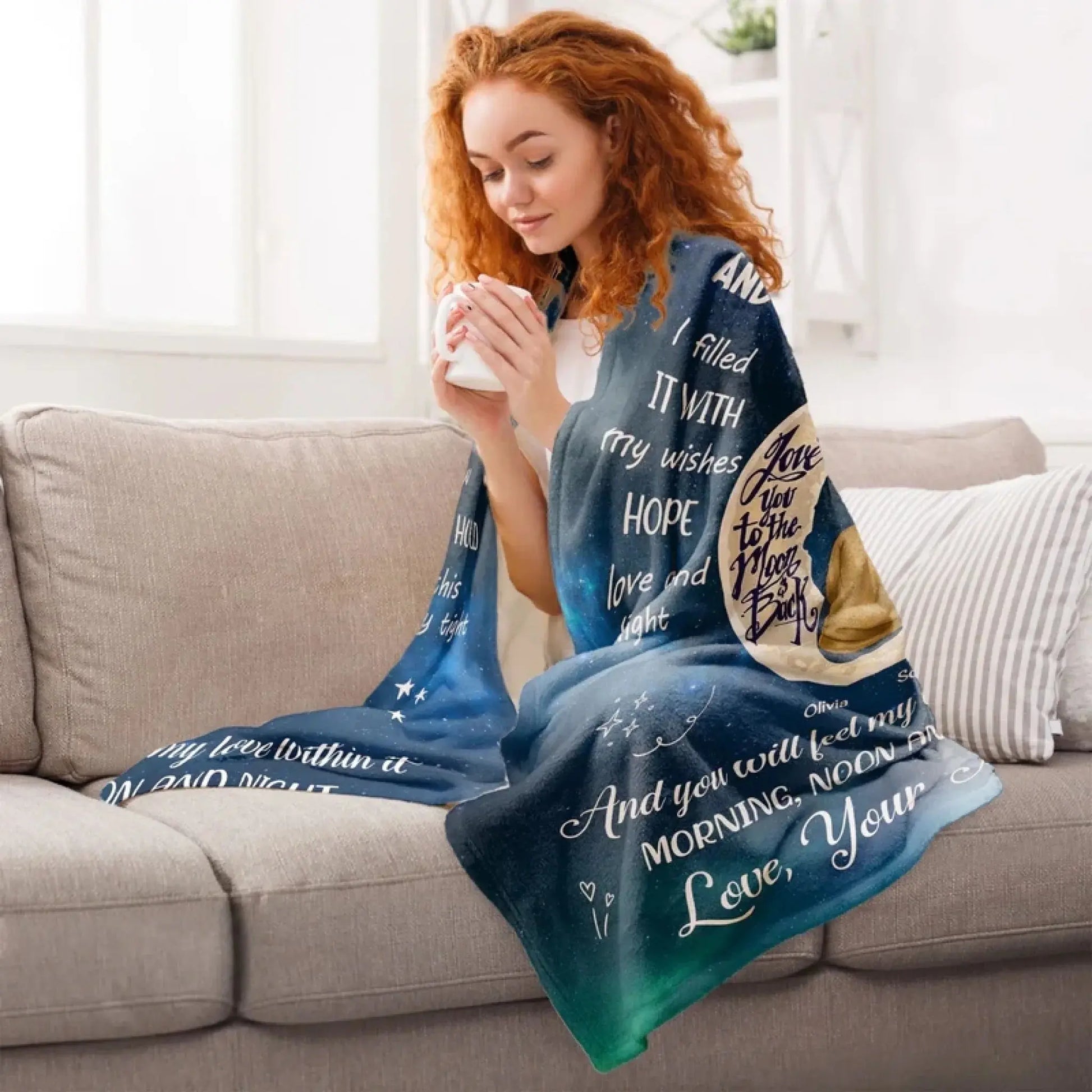 I Love You to the Moon and Back Granddaughter Galaxy Moon & Stars – Personalized Blanket – Birthday Gift for Granddaughter/Grandson  Ezcustomize