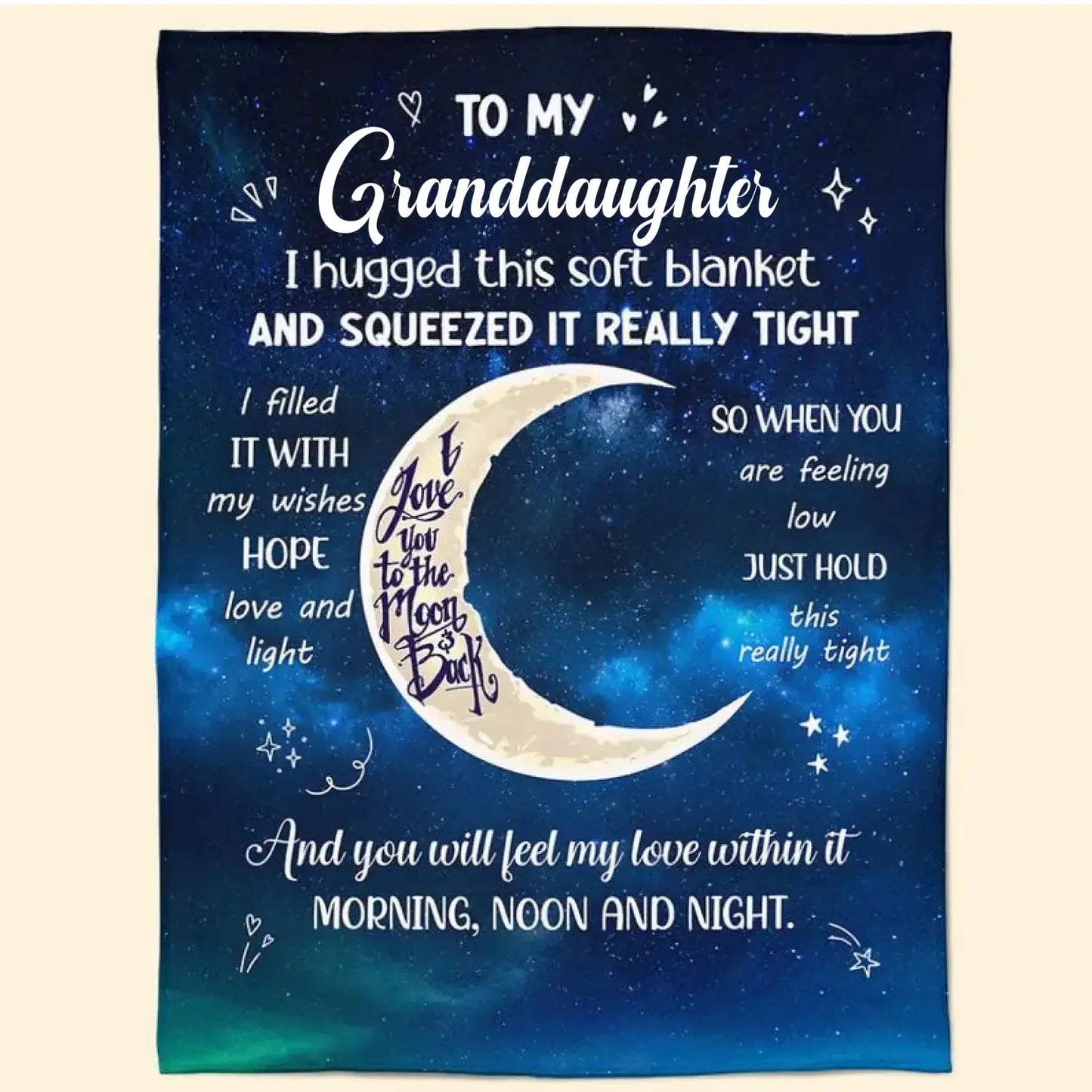 I Love You to the Moon and Back Granddaughter Galaxy Moon & Stars – Personalized Blanket – Birthday Gift for Granddaughter/Grandson  Ezcustomize
