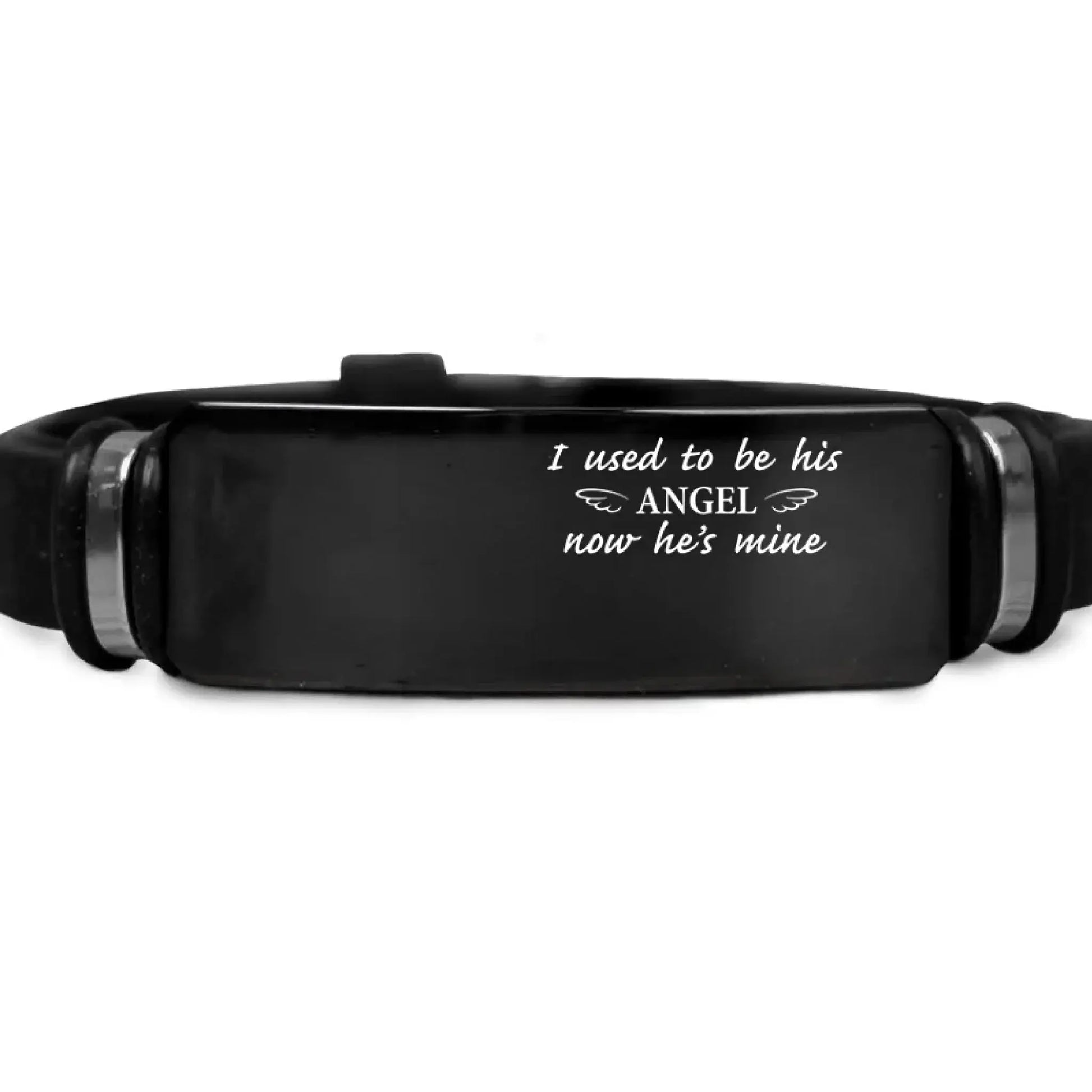 I Used To Be His Angel Loss Of Loved One - Personalized Photo Engraved Bracelet  Ezcustomize