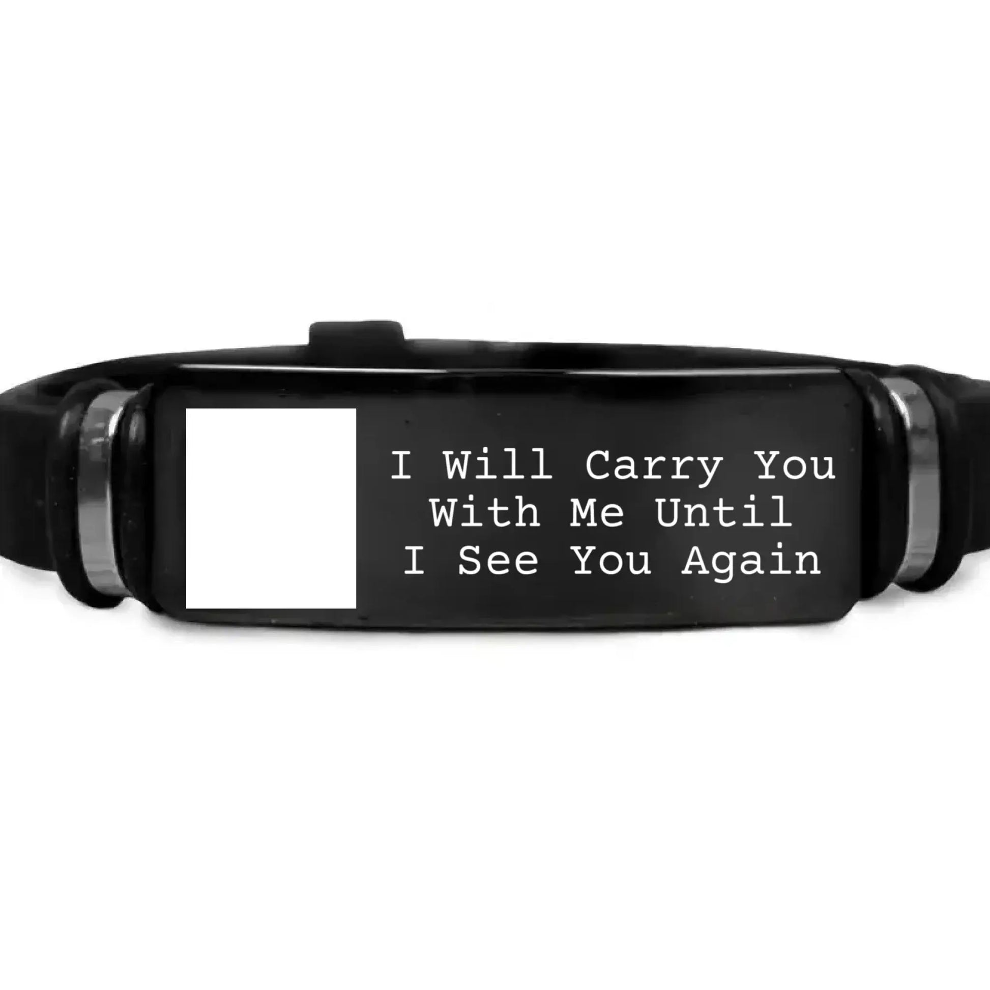 "I Will Carry You" - Photo Engraved Bracelet - Personalized Sympathy Gift  Ezcustomize