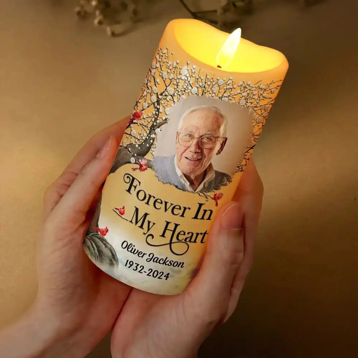 I'm Always With You Custom Photo Memorial - Personalized Flameless LED Candle - Gift for Family, Parents, Grandparents, Kids and Besties  Ezcustomize
