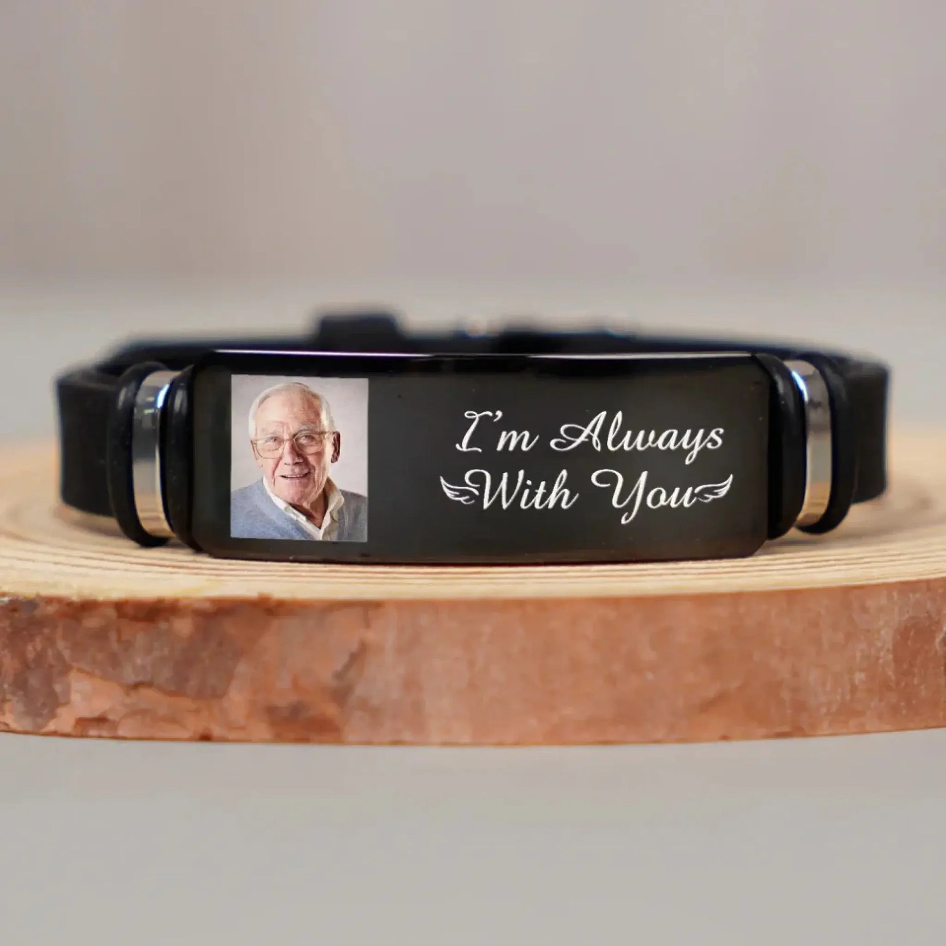 "I'm Always With You" - Photo Engraved Bracelet - Personalized Sympathy Gift  Ezcustomize
