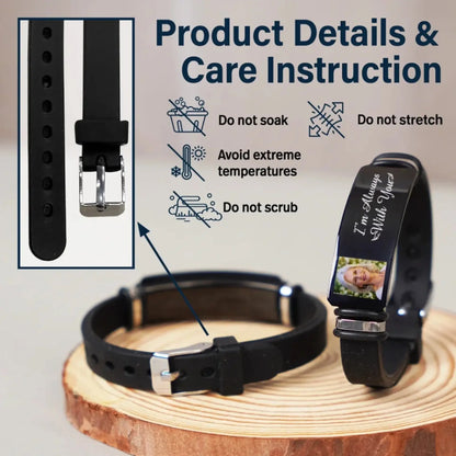 "I'm Always With You" - Photo Engraved Bracelet - Personalized Sympathy Gift  Ezcustomize